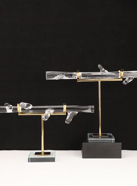 优选轻奢金属水晶底座透明创意家居软装饰品桌面书架客厅茶几饰品