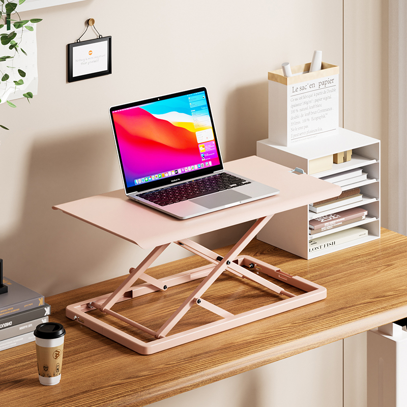 女生专用升降桌站立式工作台电脑升降支架办公桌折叠笔记本增高架