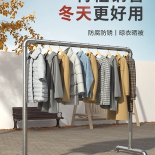 优选自来水管可移动落地单杆滑轮铁管晾衣架家用小型高1米8卧室可