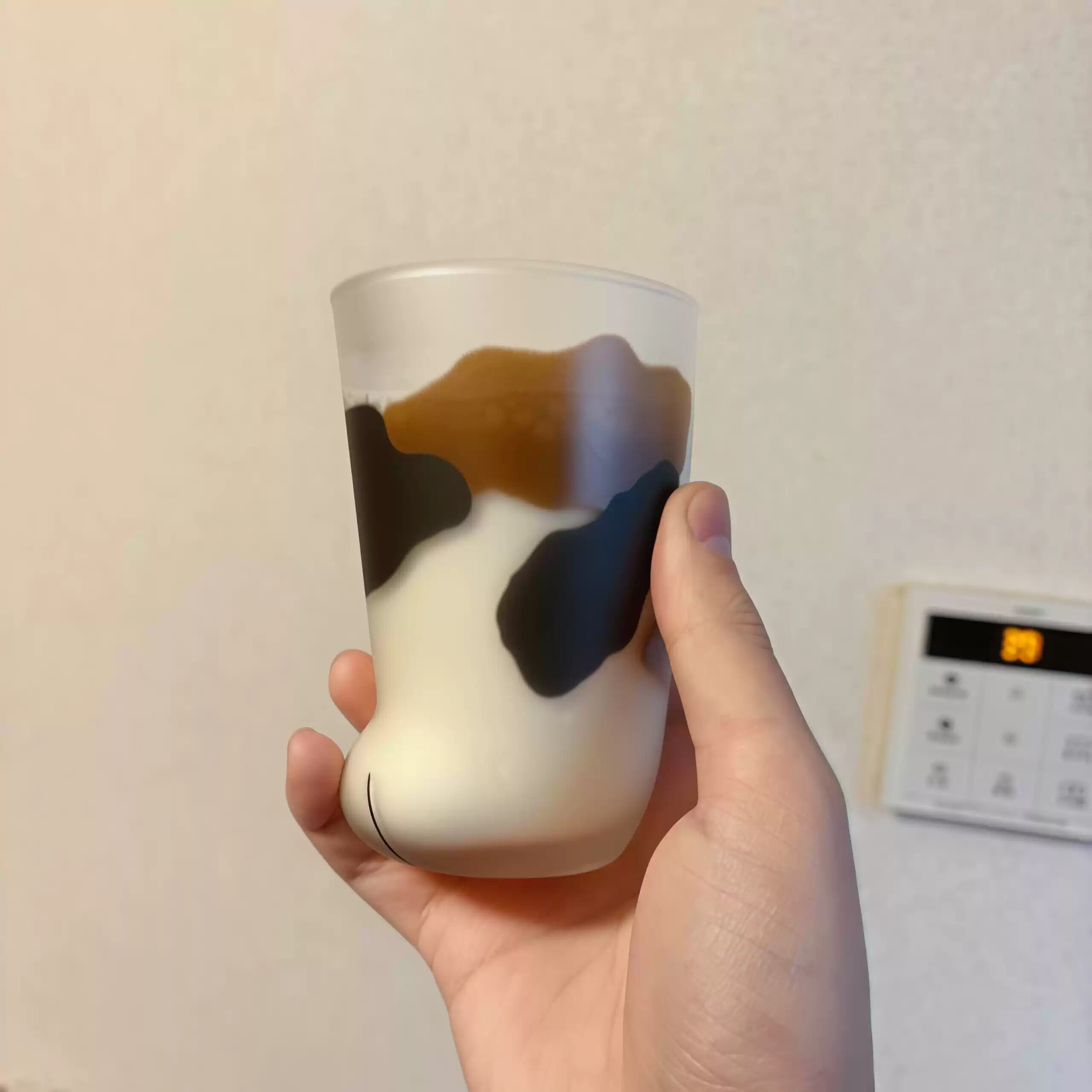 咖啡搭子猫爪磨砂玻璃杯猫脚造型
