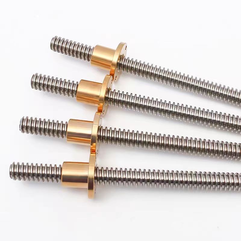 梯形丝杆加工高强度T型扣丝杠全螺纹螺杆梯形牙条T型丝杆铜螺母