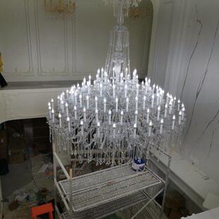 欧式水晶吊灯客厅灯奢华别墅餐厅灯复式楼梯长款灯婚礼堂大厅吊灯