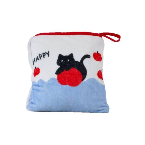 350gsm法兰绒便携收纳毯子学生少女风可爱午休毛毯简约风轻便毛毯