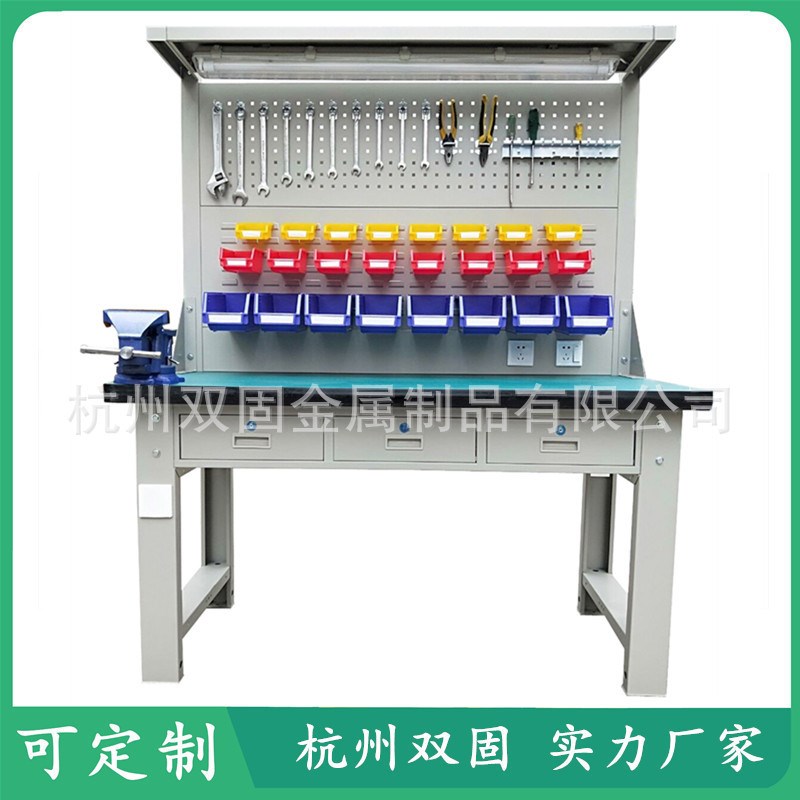 供应现货重型工作台防静电车间操作台带抽屉钳工台学校实训桌