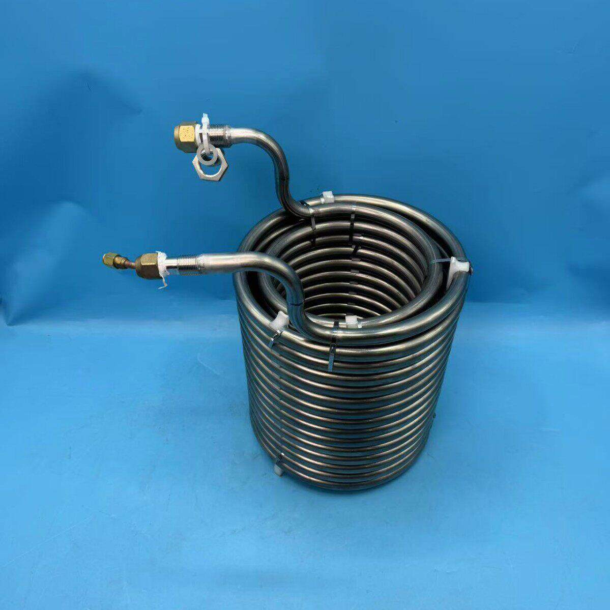 螺帽式304不锈钢盘管蒸发器工业冷水机U型制冷换热盘管1P2P10匹