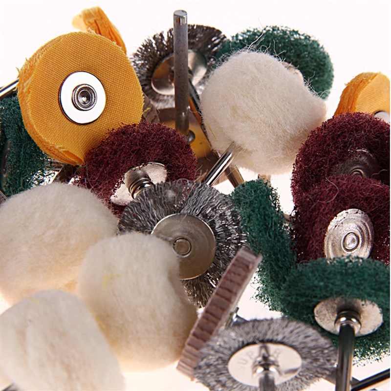 30pc 钢丝刷磨钢丝刷金属砂轮抛光装布轮纤维轮百叶轮
