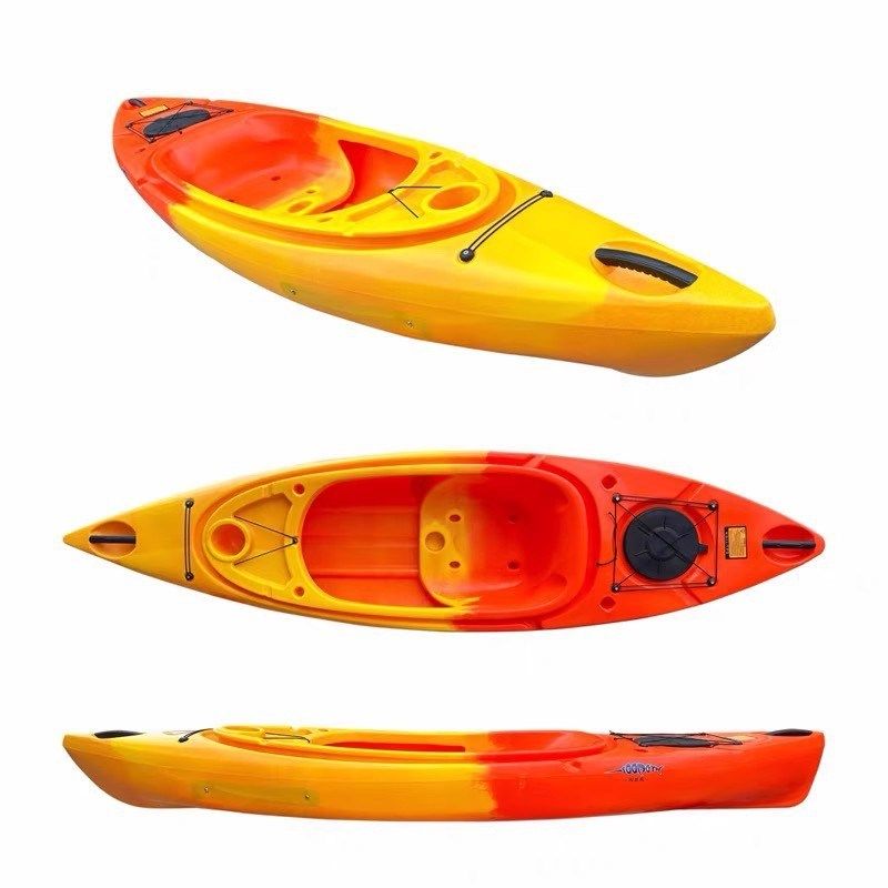 单人皮划艇儿童船塑料独木舟肥仔艇公园团建皮划艇座舱式海洋舟
