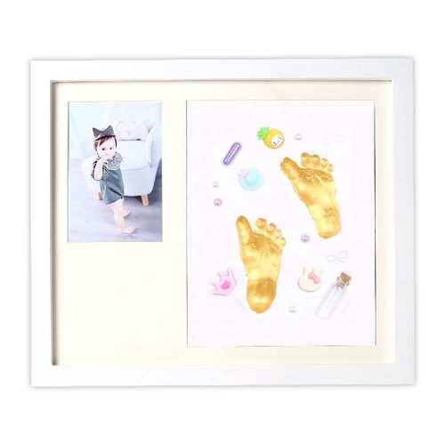 宝宝印泥手掌印手脚印纪念成人手印相框商务印实木材质厂家