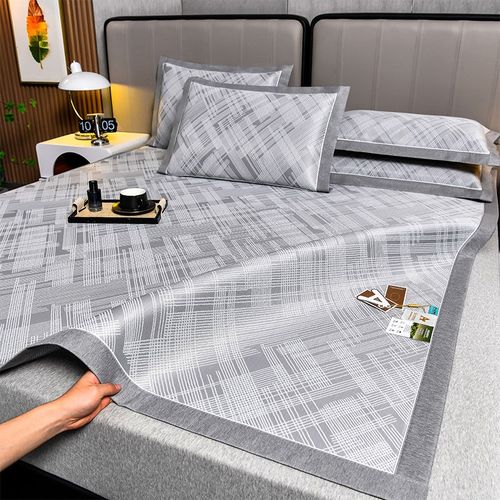 新款冰丝席简约夏季空调席家用单双人凉席机洗水洗冰丝席厂家