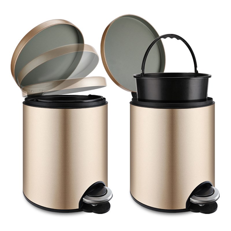 脚踩式脚踏有盖垃圾桶家用卧室可爱客厅卫生间厨房不锈钢创意