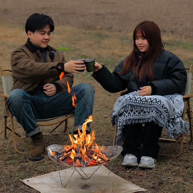 焚火台户外炉便携柴火炉野营超轻烤火架不锈钢可拆卸篝火炉焚火架