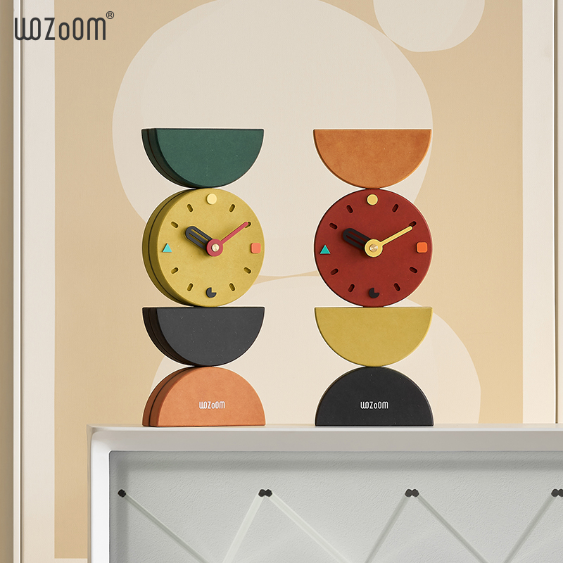 WOZOOM家居轻奢创意座钟客厅装饰办公室桌面摆件入户玄关酒柜饰品