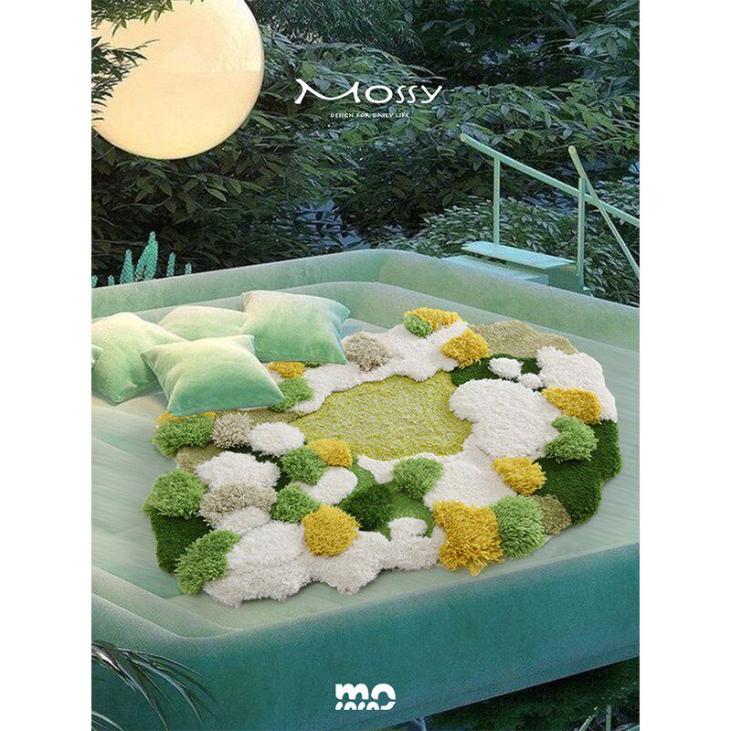 优选陌希纤维艺术位研创者绿色苔藓地毯森林自然治愈全手工