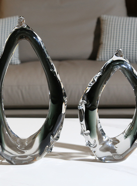 优选加厚琉璃创意异形摆件客厅玄关餐桌样板房电视柜博古架极简摆