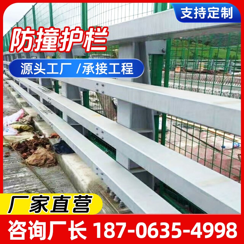 桥梁防撞护栏不锈钢灯光护栏立柱景观河道围栏天桥防护隔离栏杆