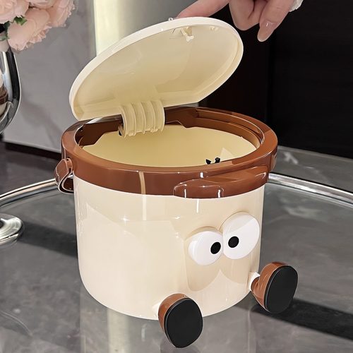 优选桌面垃圾桶按压式客厅轻奢杂物桶车载家用办公桌可爱收纳小垃