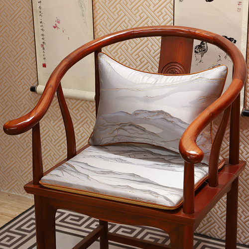 优选山水新中式红木沙发坐垫座椅垫家具餐椅太师椅圈椅垫茶桌椅凳