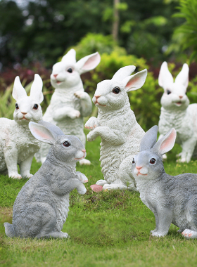 仿真动物兔子摆件花园庭院子户外草坪地园林景观装饰装饰树脂雕塑