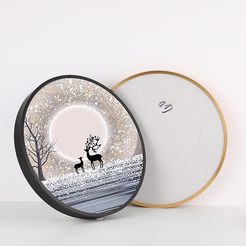 铝合金框装裱框架挂墙圆形钻石画拉丝金属边框十字绣外框表框自装