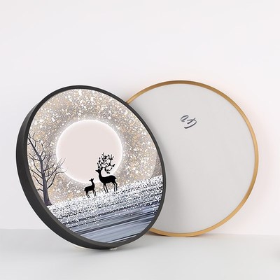 铝合金框装裱框架挂墙圆形钻石画拉丝金属边框十字绣外框表框自装