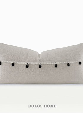 柏洛斯轻奢Necklace黑色女士高级感装饰卧室床头长腰枕沙发靠枕套
