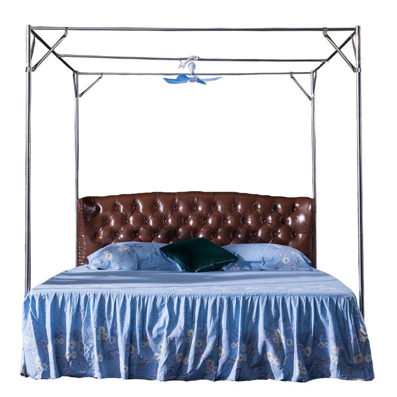 优选蚊帐压脚不锈钢免安装吊带绑式二用加密家用1.5床侧开1.8m可