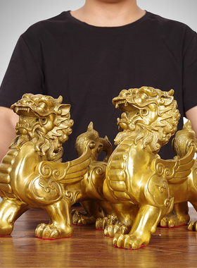 招财铜貔貅摆件一对全铜貔貅客厅聚财貔恘玄关办公室装饰开业礼品