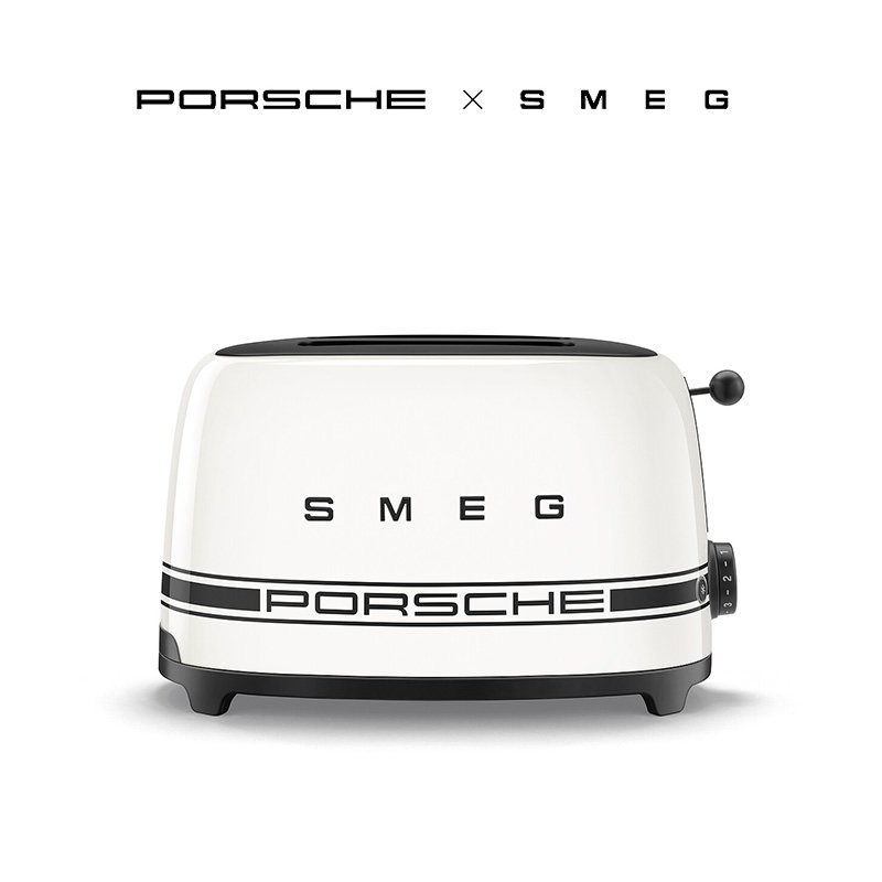 Porsche×SMEG设计联名款TSF01意大利复古卡拉拉白两片式吐司机