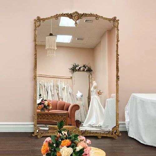 优选法式化妆镜挂墙led智能镜欧式卫生间浴室镜子防雾复古雕花梳