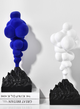 优选简约现代创意个性树脂植绒家居饰品摆件客厅房间玄关抽象艺术