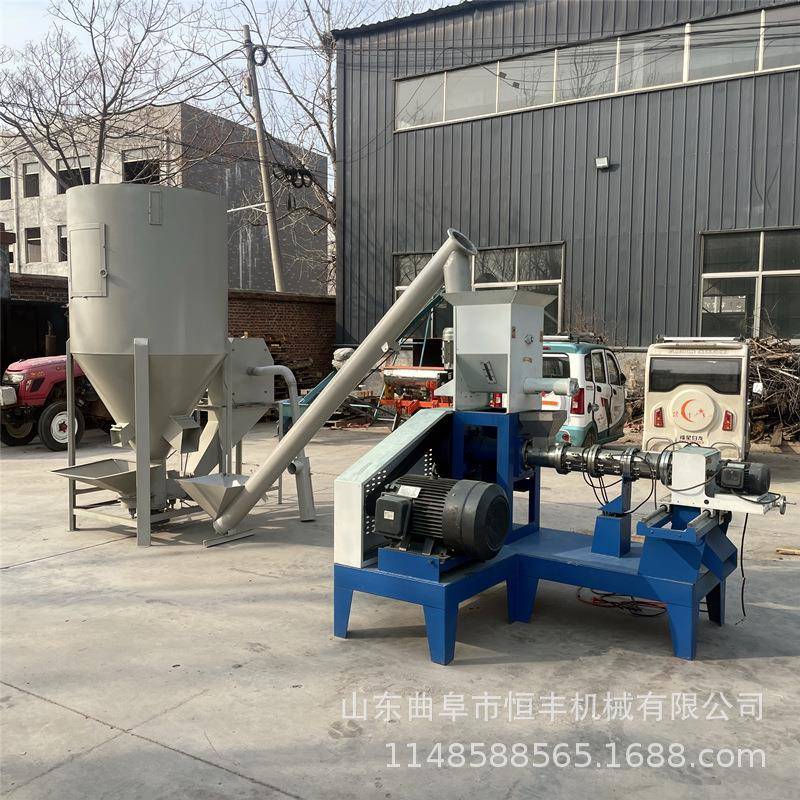 饲料颗粒膨化机全自动狗粮猫鸟粮机冷压水产海参饲料海参片机