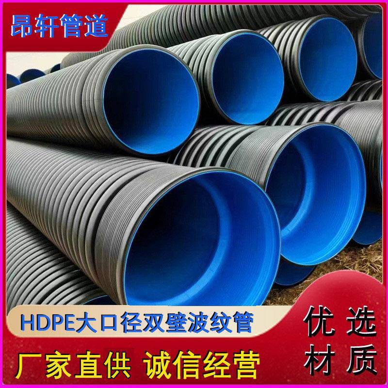 城市PE波纹排污管大口径HDPE双壁波纹管雨水管规格齐全