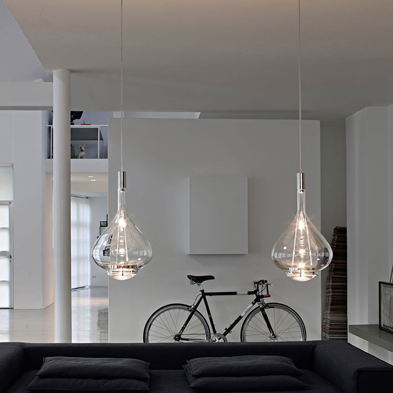 北欧餐厅咖啡厅样板间玻璃单吊灯设计师创意个性后现代简约床头灯