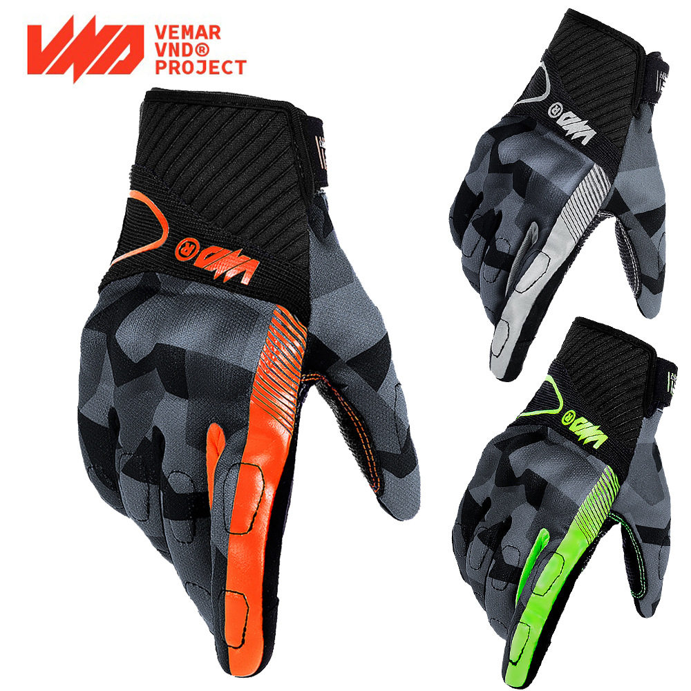VND全指越野手套夏季透气骑行机车户外防护摩托车手套男摩旅装备