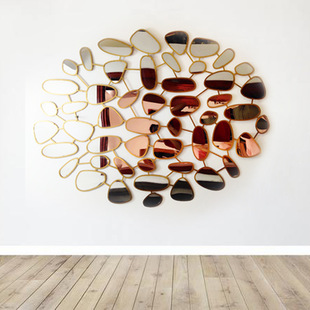 创意金属不锈钢电镀钛金创意装 饰 饰壁镜子酒店办公场所墙上小品装