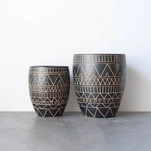 久伴侘寂绿植陶瓷花盆盆栽土培客厅桌面阳台落地装饰摆件复古大号