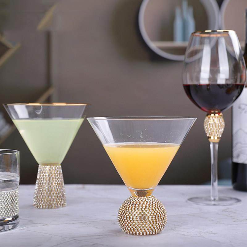 奢华创意镶钻金边高脚杯红酒杯水晶玻璃甜品杯香槟杯餐桌展厅装饰,餐饮具,葡萄酒/红酒杯,淘宝优惠券,粉丝福利购,淘宝优惠卷