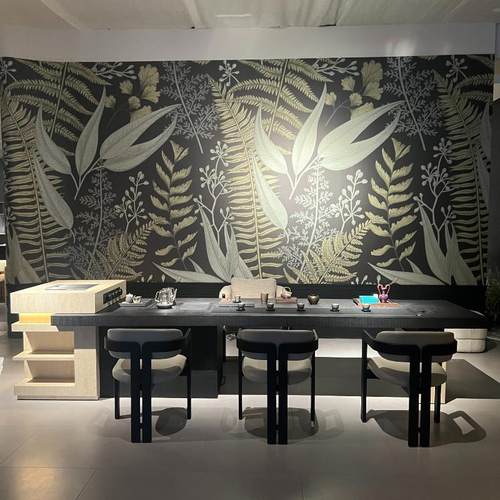 新中式实木茶桌椅组合2025新款意式轻奢岩板别墅客厅高端泡茶桌