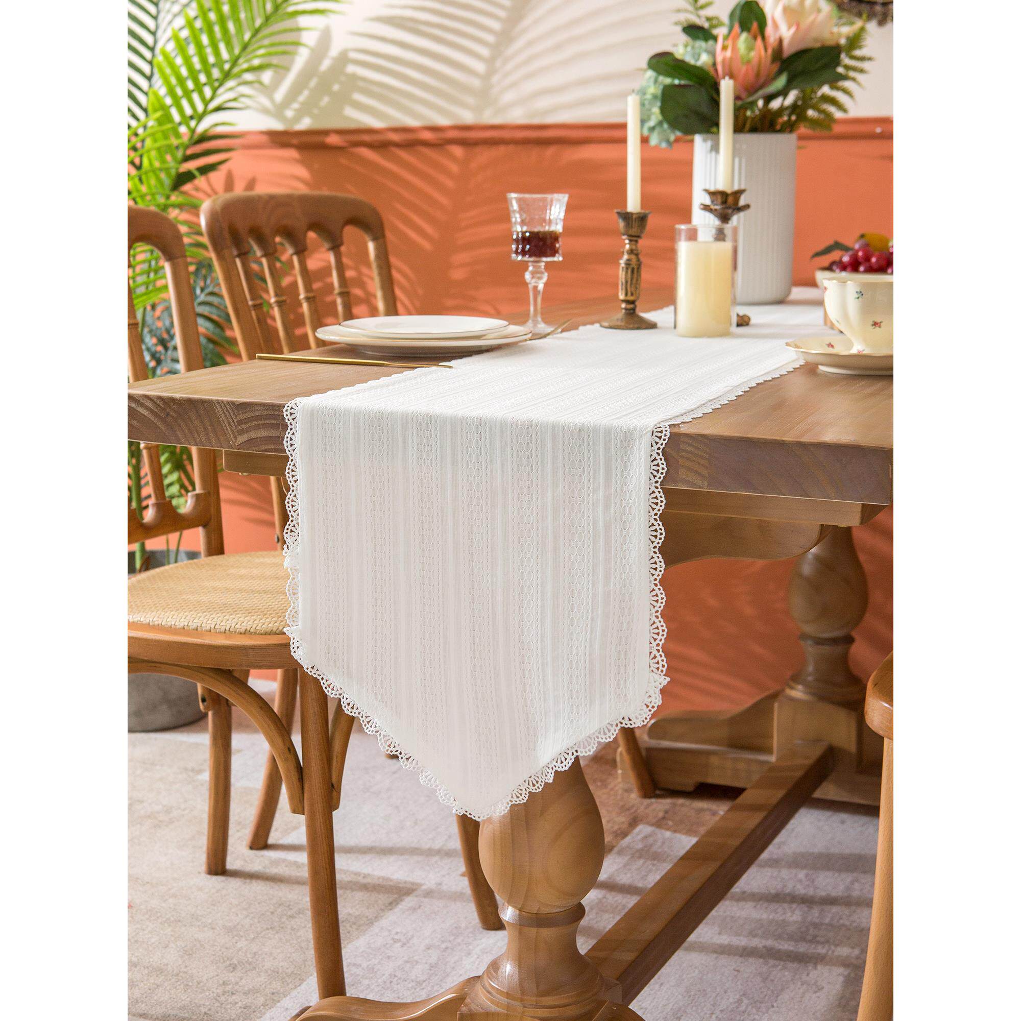 白月光蕾丝花边桌旗桌垫盖布盖巾斗柜盖布茶几布桌布布艺简约包邮