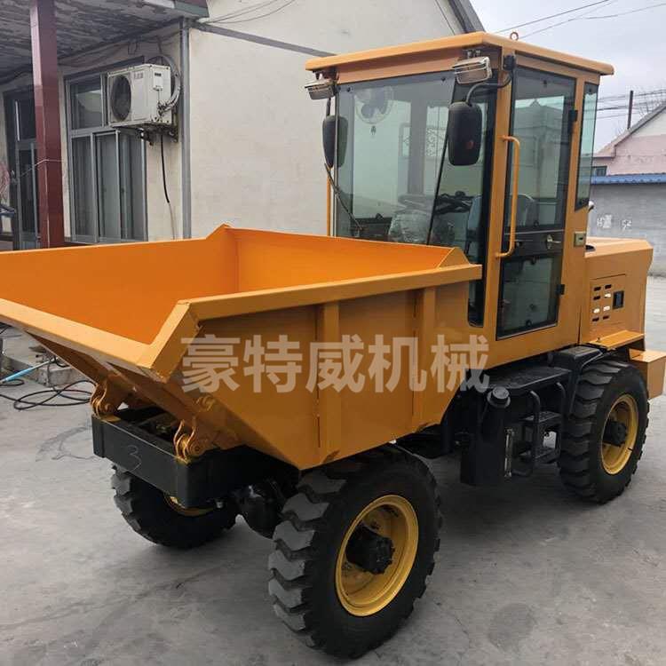 3吨大型四轮液压翻斗车 柴油四驱前翻斗车工程四轮翻斗车运输翻斗