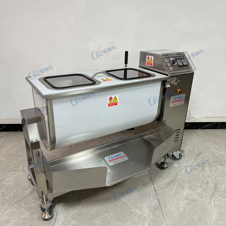 n上海卧式螺浆式食品混合搅拌机 304食品级不锈钢腌制料搅拌设备