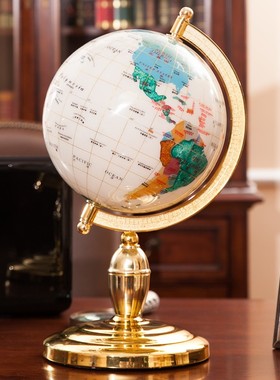 宝石地球仪高清办公室摆件工艺品家居客I厅书房装饰品摆设开业礼