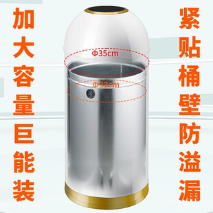 商用垃圾桶大号不锈钢茶百道w连锁奶茶店饮品店餐饮子弹头圆形户