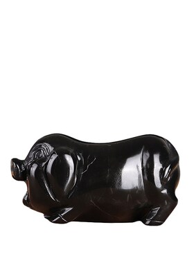 天然黑曜石生f肖猪摆件十二生肖猪家居客厅酒柜书房开业礼品装饰