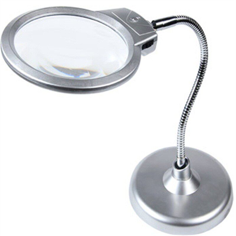 桌面台式放大镜带灯led10倍20高老人儿童阅读清钟表电Z子手机