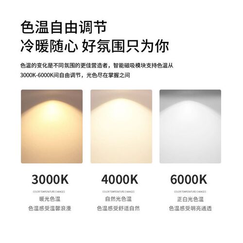 白色15bmm极窄磁吸轨道灯暗装无边框嵌入式智能LED线条灯客厅无主