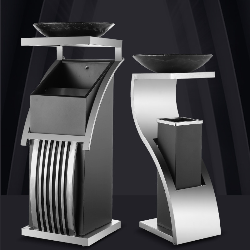 不锈钢垃圾桶酒店走廊售楼部x商用创意烟灰筒收纳卫生桶个性时尚