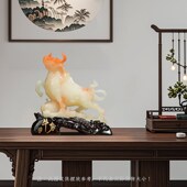 牛势如虹招财生肖牛摆件玉石办公y室桌面客厅酒柜装 饰开 业乔