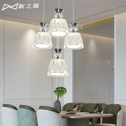 现代简约轻奢水晶k四头/单头家用餐厅床头吧台过道LED创意饭厅吊