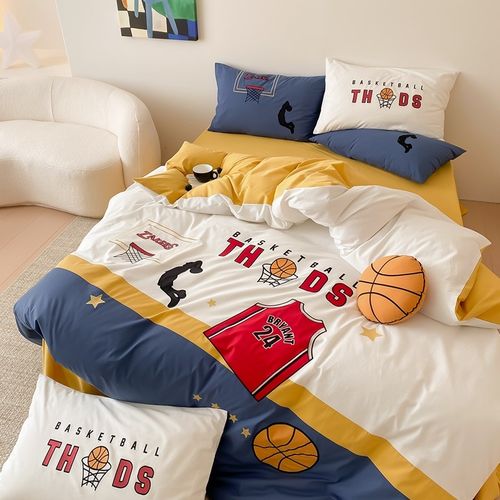 送抱枕可爱蛋仔派对全棉水洗棉三四H件套高端儿童卡通床品床笠款